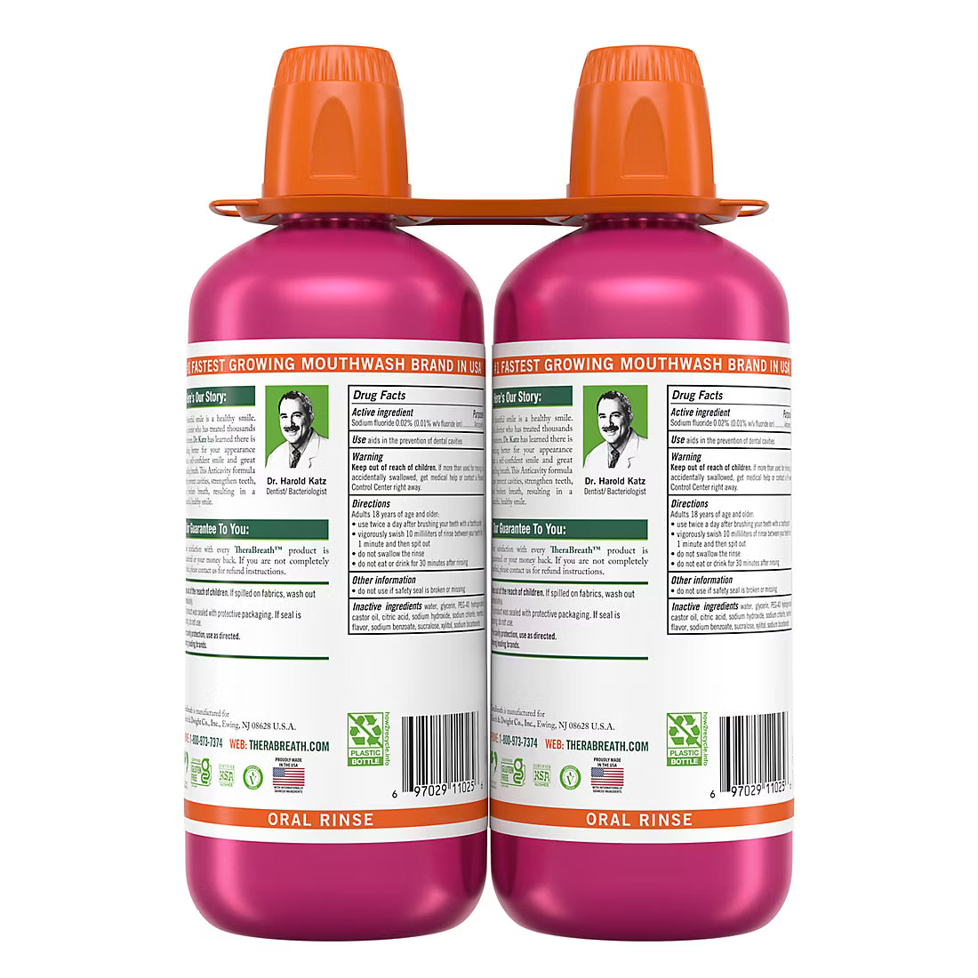 TheraBreath Anticavity Fluoride Mouthwash - Sparkle Mint, 2 pk./1L
