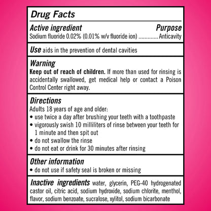 TheraBreath Anticavity Fluoride Mouthwash - Sparkle Mint, 2 pk./1L