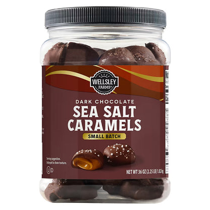 Wellsley Farms Dark Chocolate Sea Salt Caramels, 36 oz.