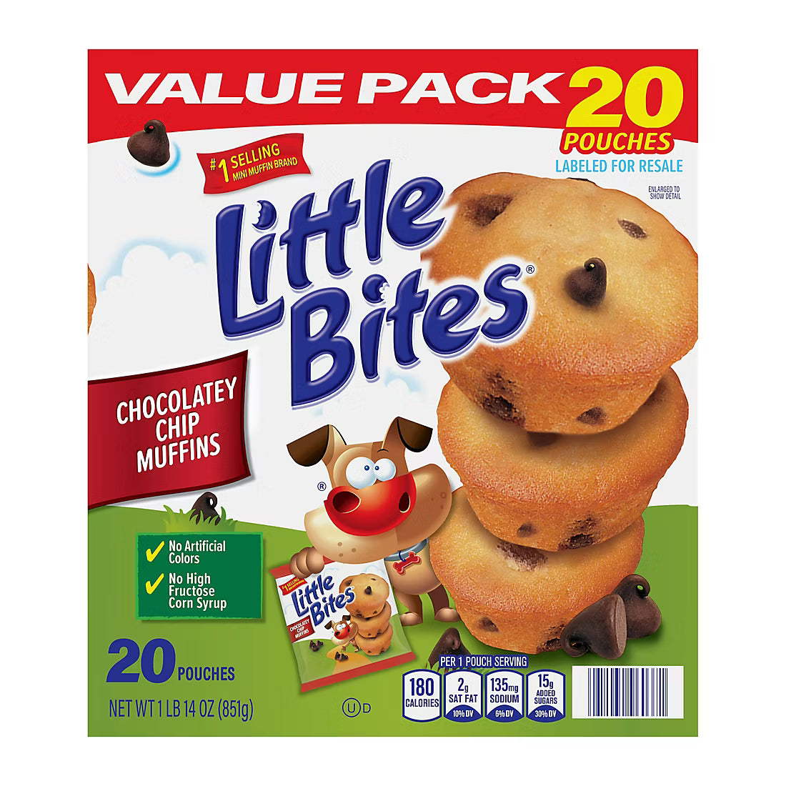 Entenmann's Little Bites Chocolatey Chip Value Pack Mini Muffins, 20 pk./1.5 oz.