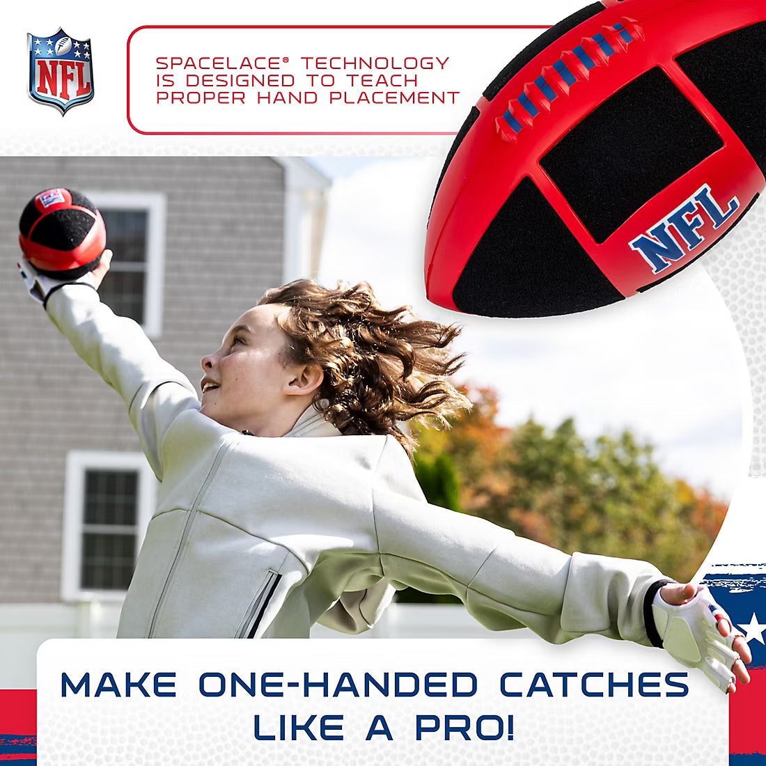 NFL Franklin Sports Kids Football And Receiver Glove Set