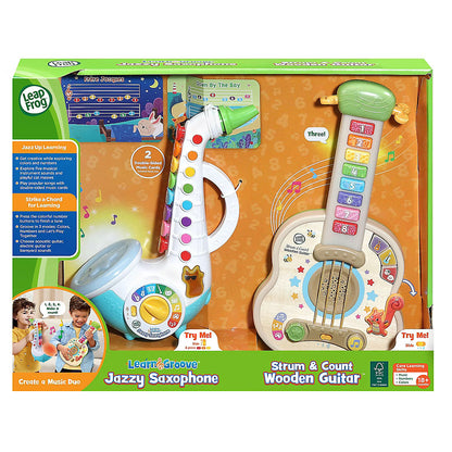 LeapFrog Learn & Groove Jazzy Saxophone & Strum & Count Wooden Guitar