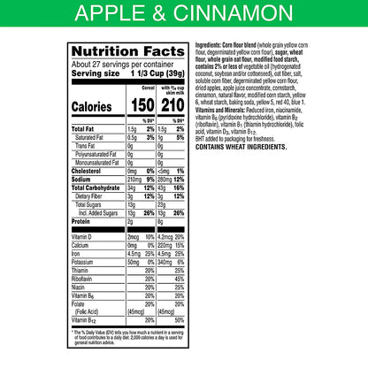 Kellogg's Apple Jacks Cereal, Good Source of Fiber, 2 pk./18.25 oz.