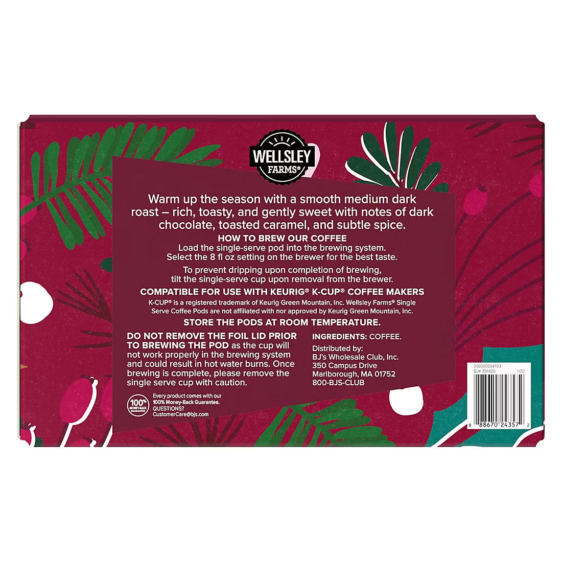 Wellsley Farms Holiday Reserve Blend Coffee, Pods, 48 ct.