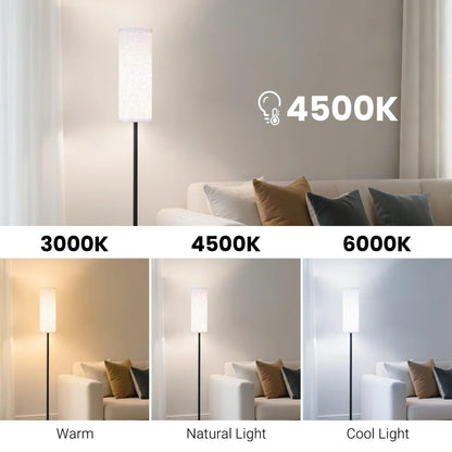 DAYBETTER LED Floor Lamp, with Remote Control, 3000K-6000K Stepless Dimming, 9W LED Bulbs, Standing Lamps for Living Room, Bedroom, Office