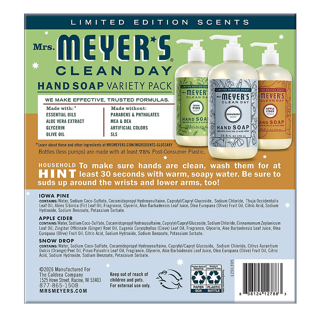 Mrs. Meyer's Clean Day Falliday Liquid Hand Soap Variety Pack, 3 pk./12.5 fl. oz.
