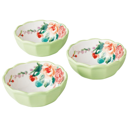 The Pioneer Woman Painted Meadow 4-Piece Ceramic Dip Bowl Set with Serving Tray Platter