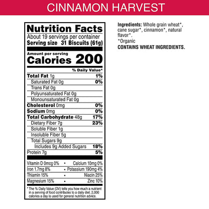 Kashi Organic Cinnamon Harvest Cereal, Four Simple Ingredients, 100% Whole Grain, 7g Protein, 42 oz.