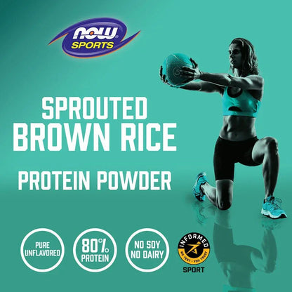 NOW Foods, Sports, Sprouted Brown Rice Protein Powder, Unflavored, 2 lbs (907 g)