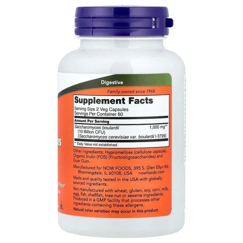 NOW Foods, Saccharomyces Boulardii, Probiotic , 5 Billion CFU