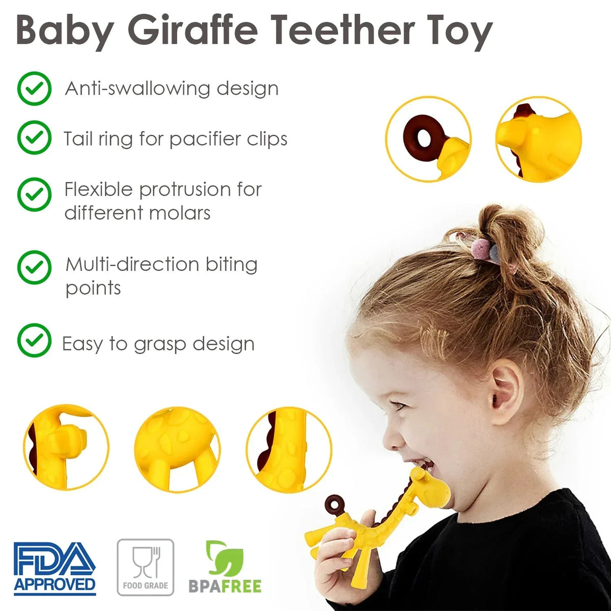 0-6 Months Baby Teething Toy for Boys | 6-12 Months Baby Teething Device | Newborn Mittens Giraffe Banana | BPA Free Baby Teether Set - Blue Color