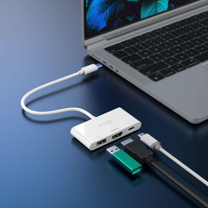 J5create JCA399 3-Ports USB C Hub with Power Delivery 100W, White