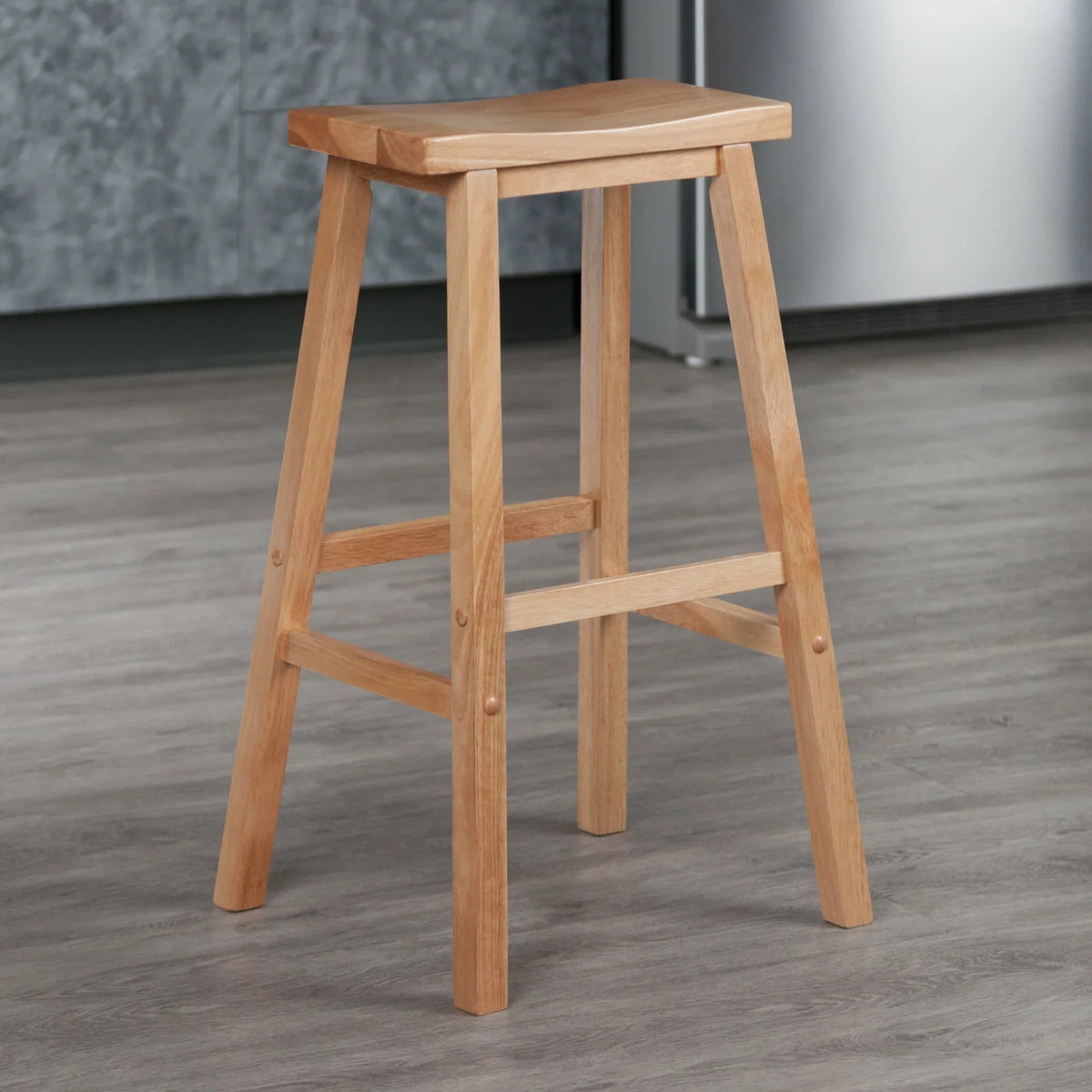 Winsome Satori Saddle Seat Bar Stool, 29", Natural Finish
