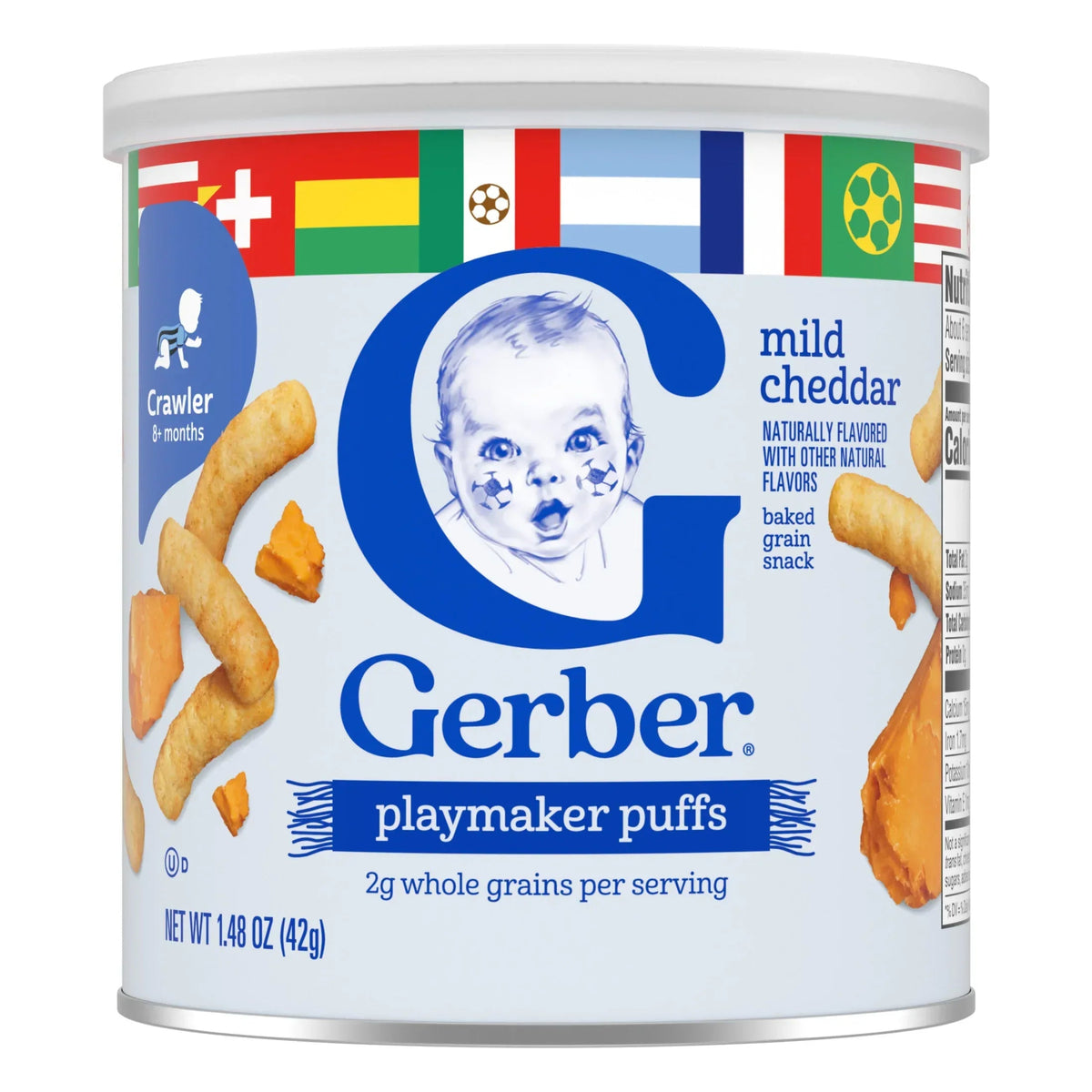 Gerber Stage 3 Baby Food Snacks, Mild Cheddar Lil' Crunchies, Baby Led Feeding 1.48 oz