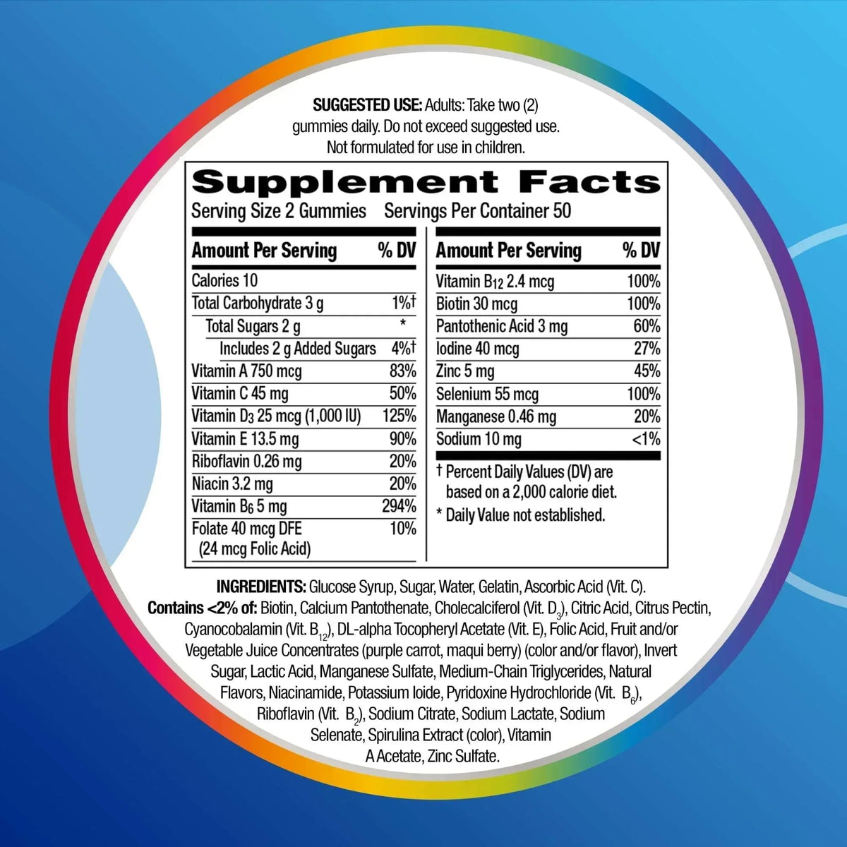 Centrum Multigummies Men's Gummy Vitamins, Multivitamin With Vitamin B, C, D & E, Assorted Fruit, 170 Count