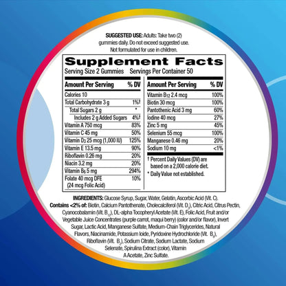 Centrum Multigummies Men's Gummy Vitamins, Multivitamin With Vitamin B, C, D & E, Assorted Fruit, 170 Count