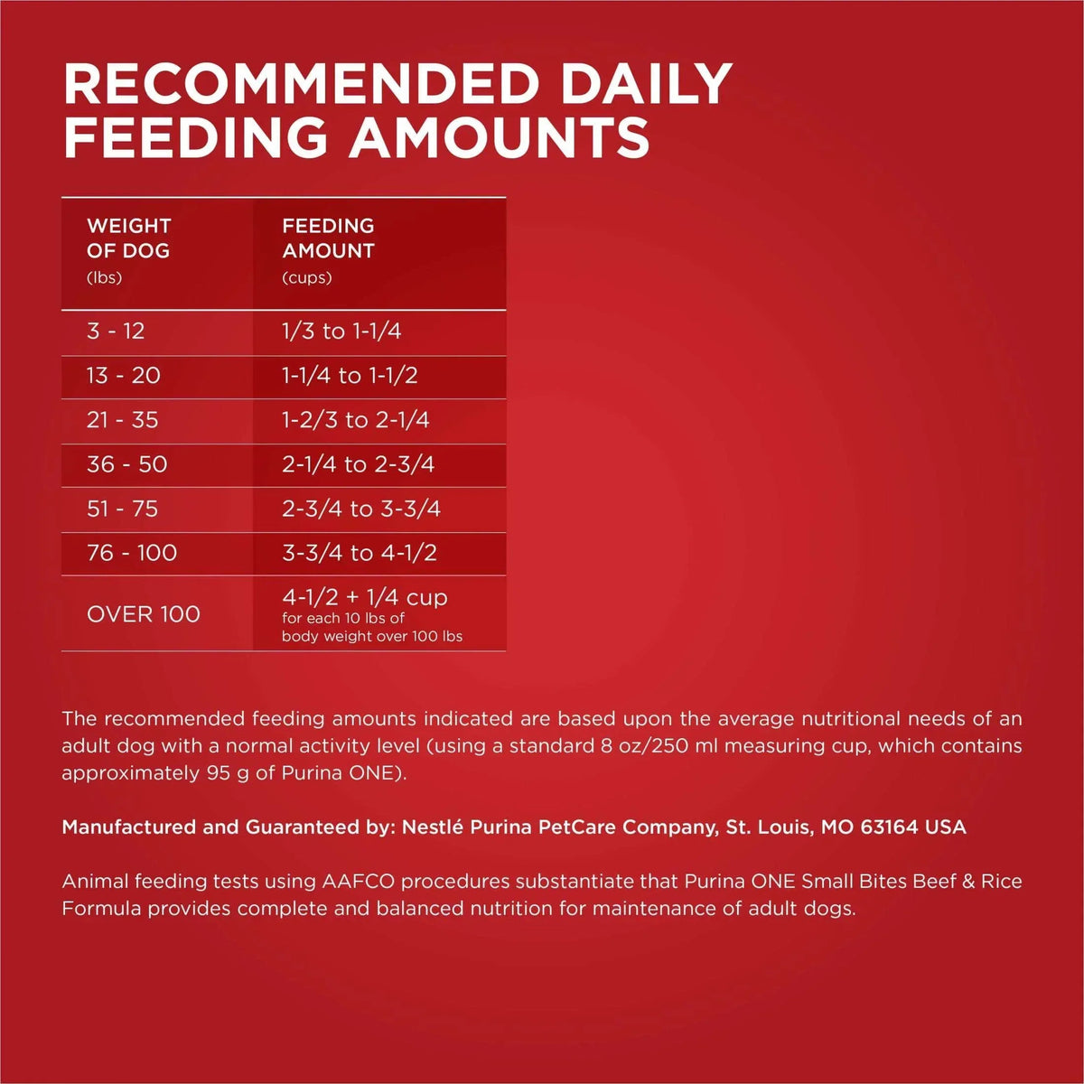 Purina ONE Small Bites Dry Dog Food for Adult Dogs with Added Vitamins & Minerals, High Protein Beef & Rice, 16.5 lb Bag