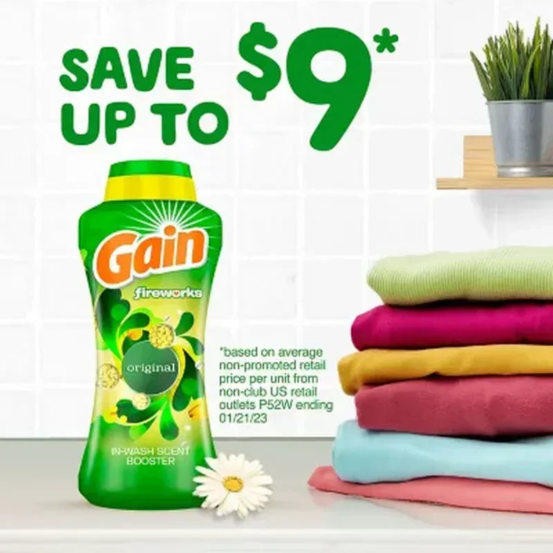 Gain Fireworks In-Wash Scent Booster Beads, Original (34 Oz.)