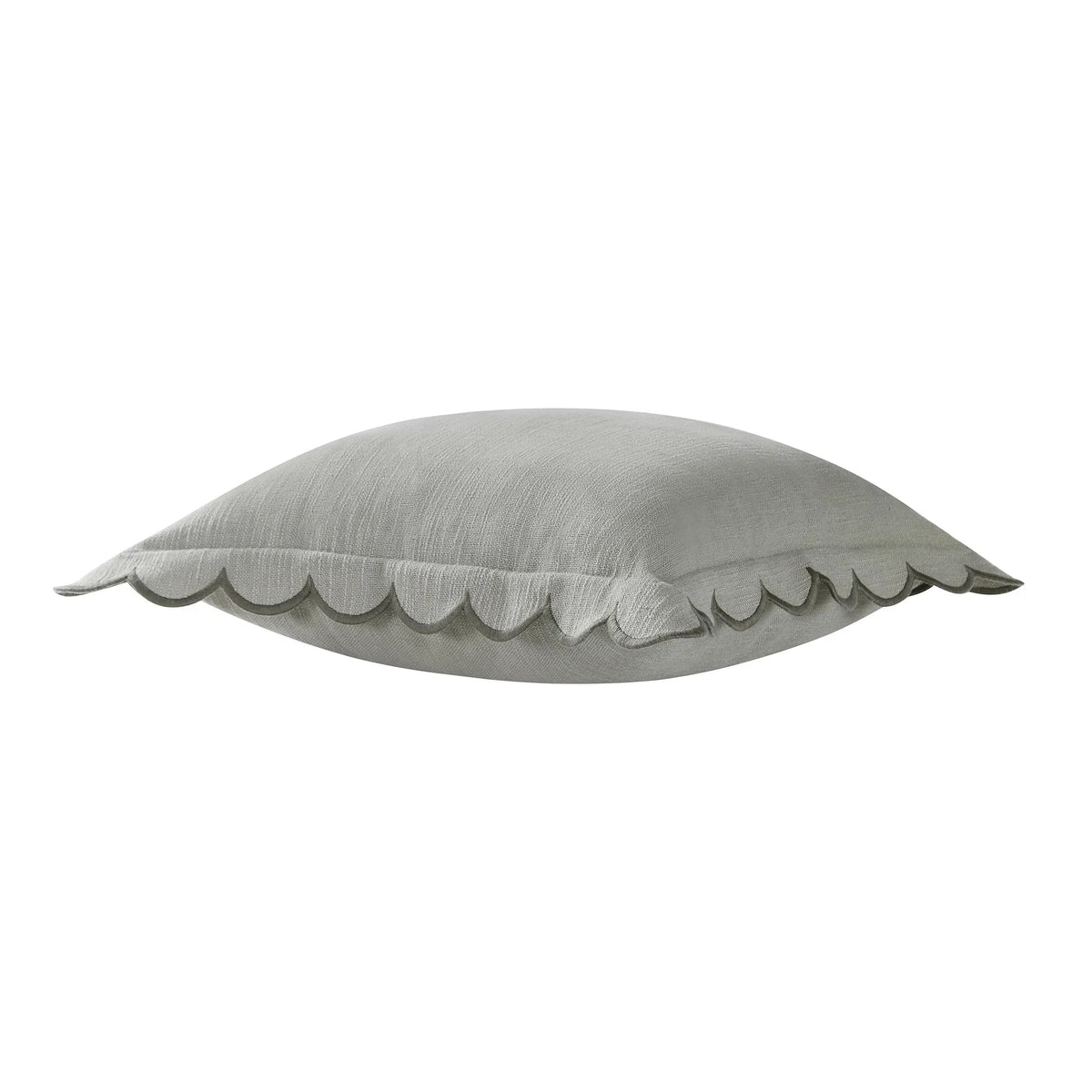 Home Decor Collection 19" x 19" Sage Green Scallop Flange Cotton-Rich Decorate Pillow