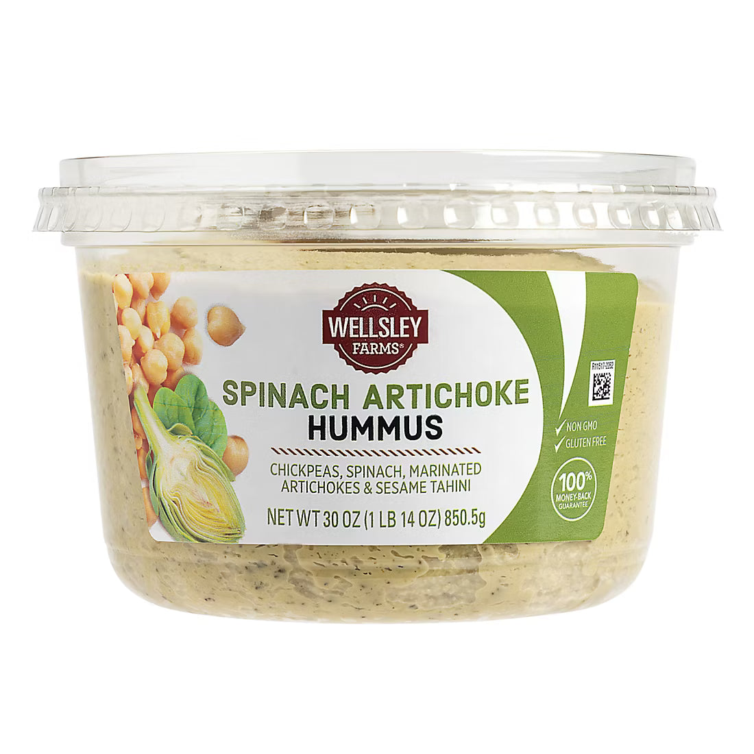 Wellsley Farms Spinach and Artichoke Hummus, 30 oz.