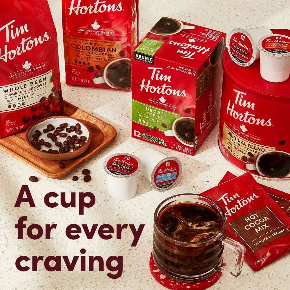 (Single) Tim Hortons Original Blend Ground Coffee, 100% Arabica Medium Roast, 30 oz Canister