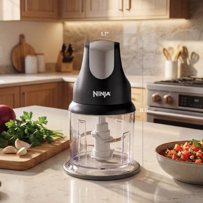 Ninja Express Chop 2-Cup Food Processor, Mince, Puree, One-Touch, Non-Slip Base, Dishwasher Safe, NJ100WM Black