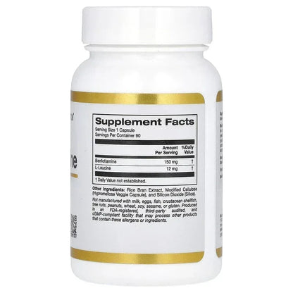 California Gold Nutrition, Benfotiamine with L-Leucine, 90 Veggie Capsules