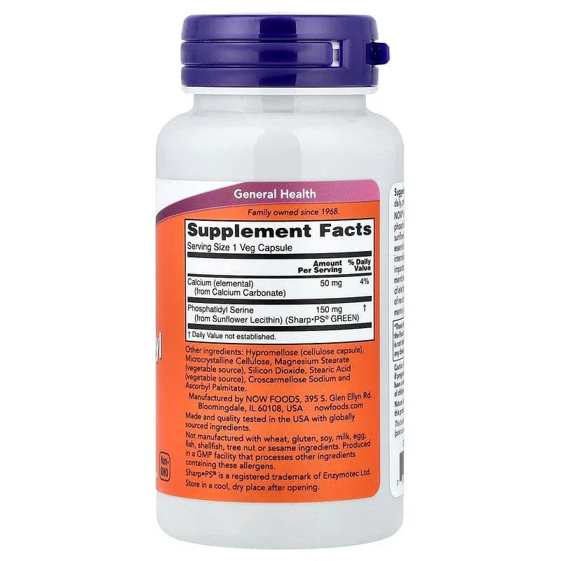 NOW Foods, Phosphatidyl Serine, Soy-Free, 60 Veg Capsules
