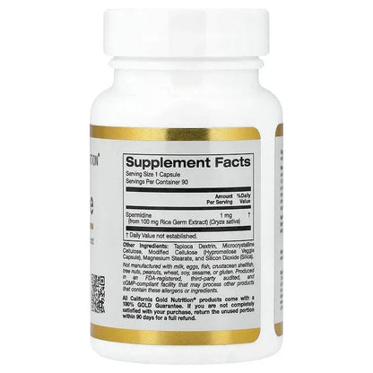 California Gold Nutrition, Spermidine, Rice Germ Extract, 1 mg