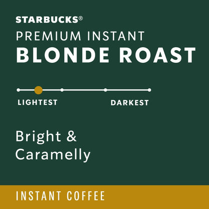 Starbucks Premium Instant Coffee, Starbucks Blonde Roast Coffee, Arabica Beans, 3.17 oz