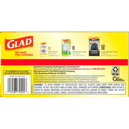 Glad ForceFlex Tall Kitchen Drawstring Trash Bags, 13 Gallon, Fragrance Free, 40 Count