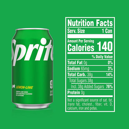 Sprite Lemon-Lime Caffeine Free Soda Soft Drink, Cans, 35 pk./12 fl. oz.