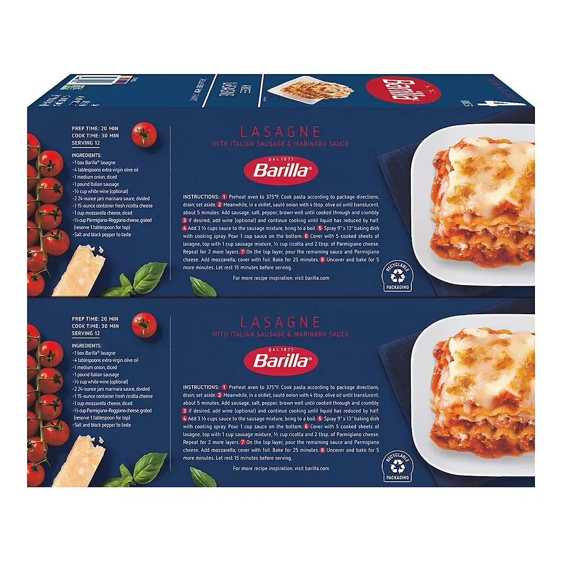 Barilla Wavy Lasagne, 4 pk./1 lb.