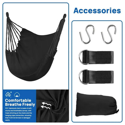 FGY Hammock Chair Swing Portable Canvas Camping Hanging Seat for Outdoor Indoor