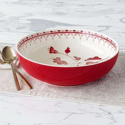 Sofia Home Red Stoneware Serve Bowl