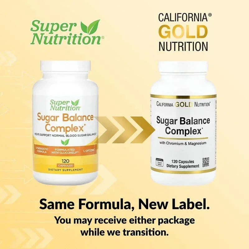 California Gold Nutrition, Sugar Balance Complex with Chromium, Gymnema Sylvestre, Gingko Biloba and Milk Thistle, 120 Capsules