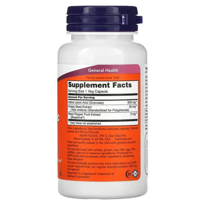 NOW Foods, Alpha Lipoic Acid, 600 mg