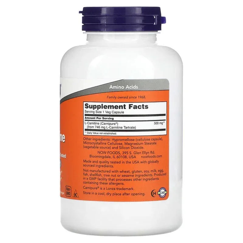 NOW Foods, L-Carnitine, Veg Capsules