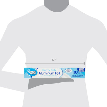 Great Value Heavy Duty Aluminum Foil, 100 Sq ft
