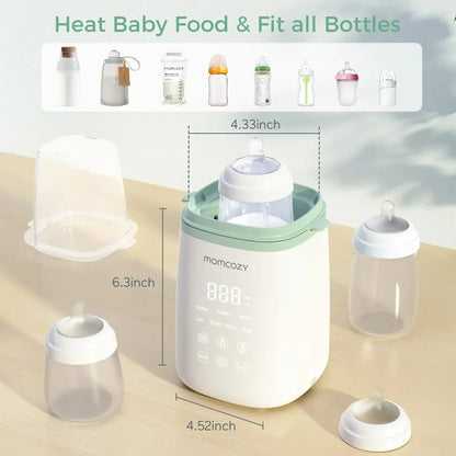 Momcozy Baby Bottle Warmer, 6-in-1 Smart Temperature Control, Fast Baby Food Heater, Steam Sterilizer & Momcozy Breastmilk Storage Bags, Temp-Sensing Discoloration Milk Storage Bags, 180ml/120 Count