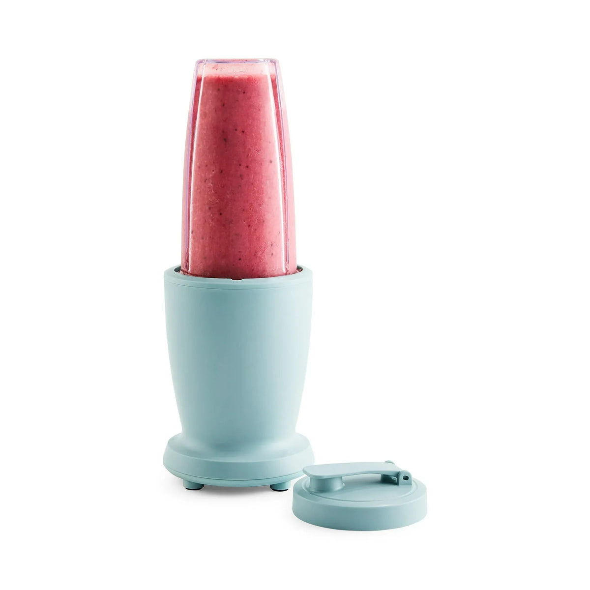 Mainstays 10-Piece Blender Set, Blue Cameo, 300W, with 3 Jars (10oz, 16oz, 18oz), 2 Drinking Lids, Stainless Steel Blade