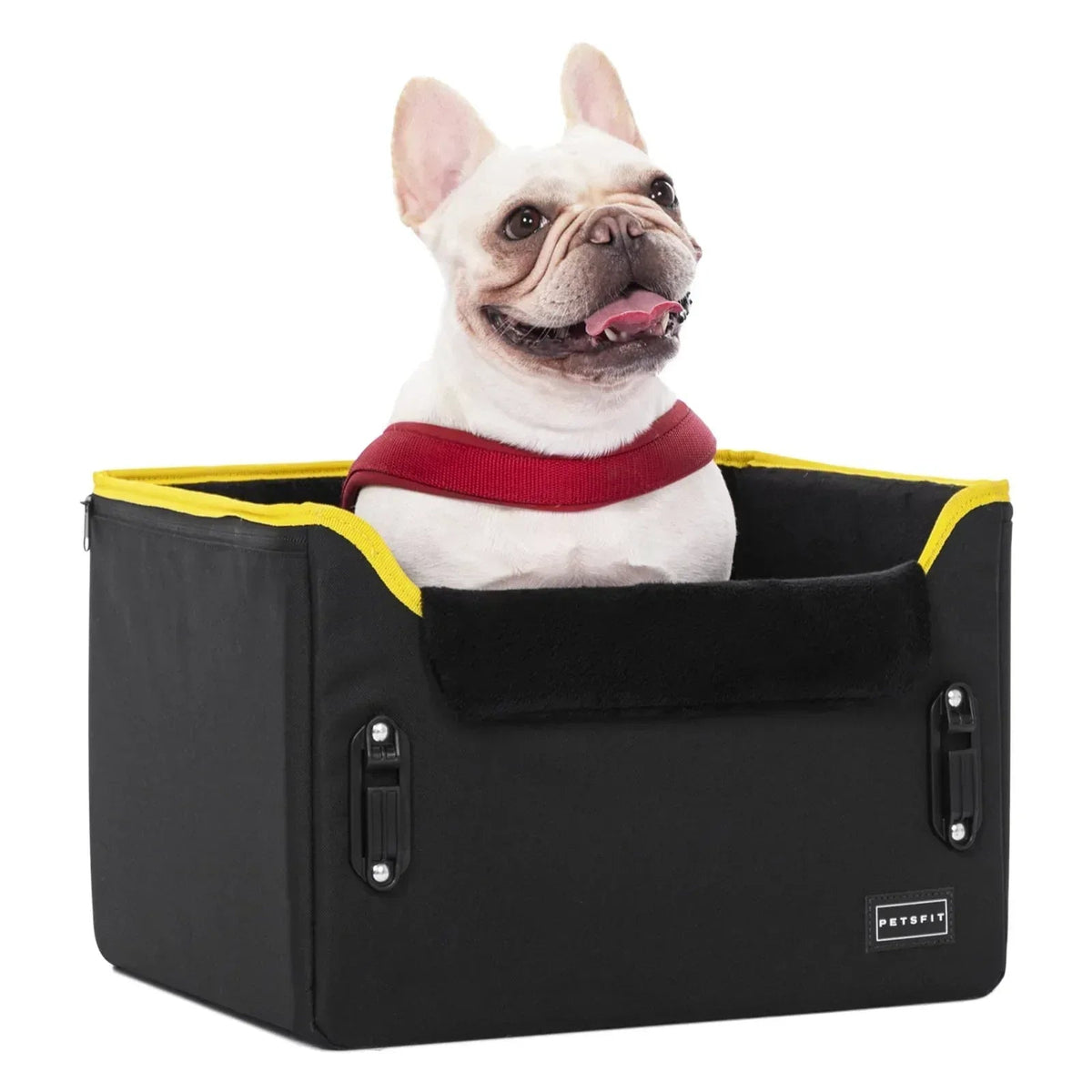 PETSFIT Pet Booster Car Seat for Small Dogs, Puppy Stable Car Seat for Car with Clip-On Leash,Up to 25lbs，Black