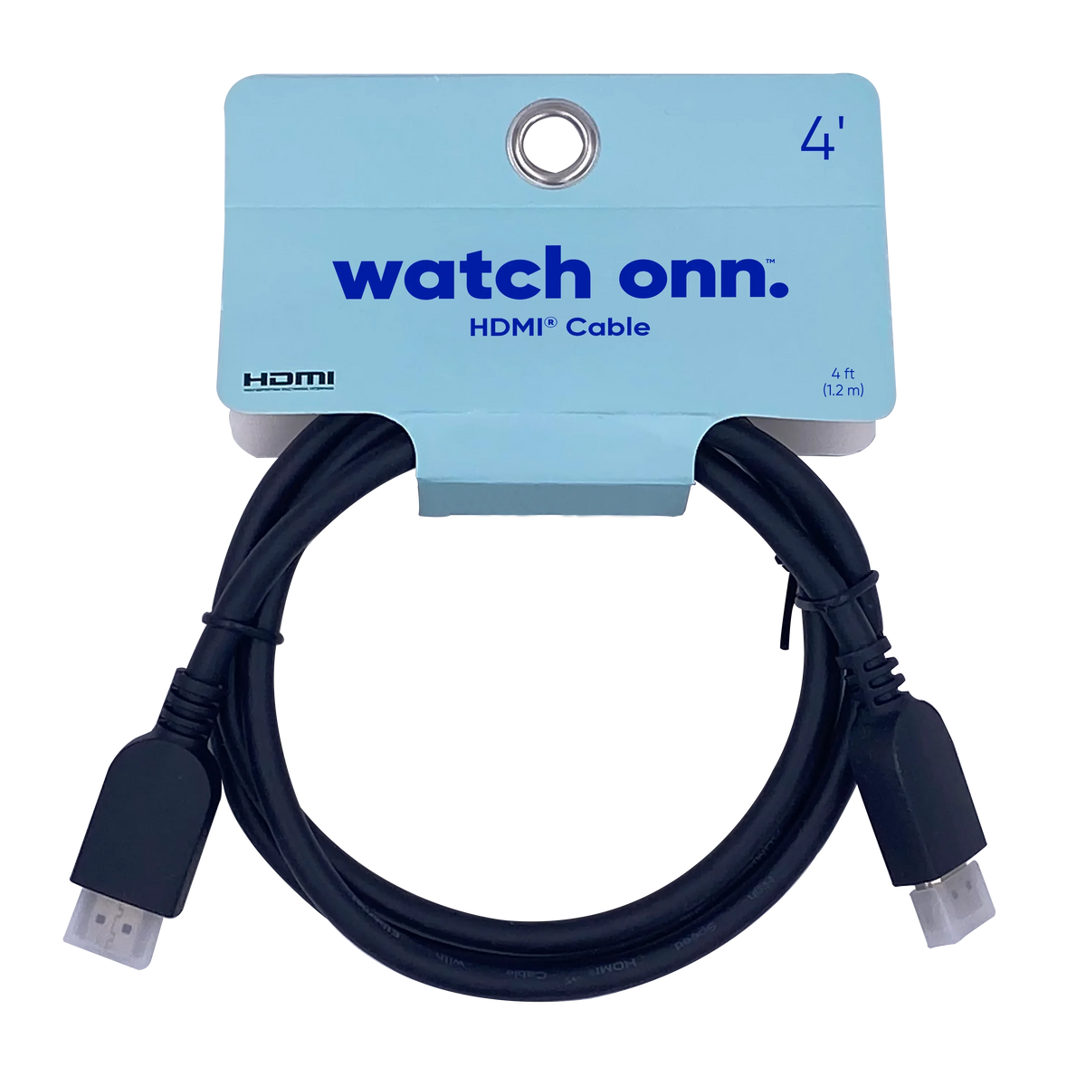 Onn. 4ft HDMI Cable, Black Color