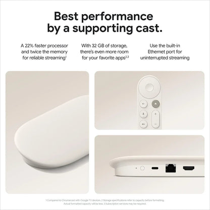 Google TV Streamer 4K - Fast Streaming Entertainment on Your TV with Voice Search Remote - Watch Movies, Shows, Live TV, and Netflix in 4K HDR - Smart Home Control - 32 GB of Storage - Haze