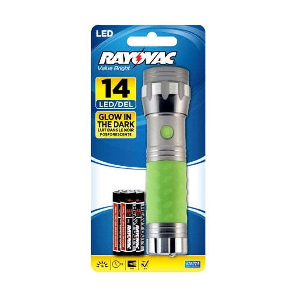 Rayovac Brite Essentials 3AAA LED Glow In The Dark Flashlight (colors vary: green, pink, blue, gray) BRS14LED-BA