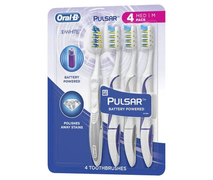 Oral-B 3D White Pulsar Medium Toothbrushes, 4 ct