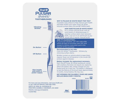 Oral-B 3D White Pulsar Medium Toothbrushes, 4 ct