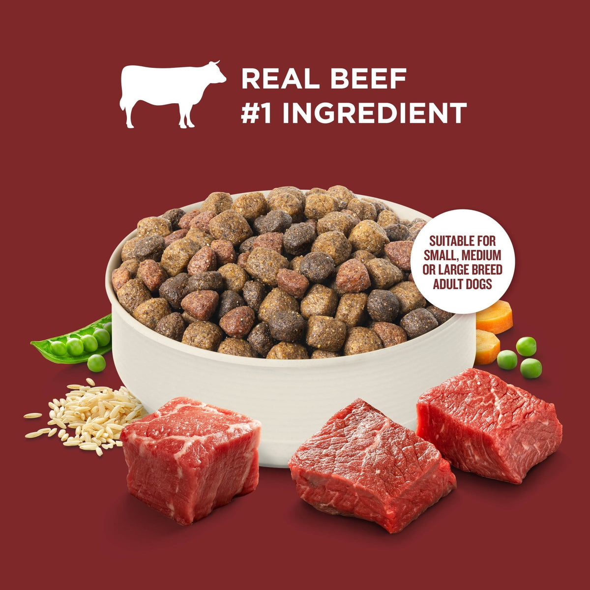 Rachael Ray Nutrish Adult Dry Dog Food Real Beef, Pea & Brown Rice Recipe