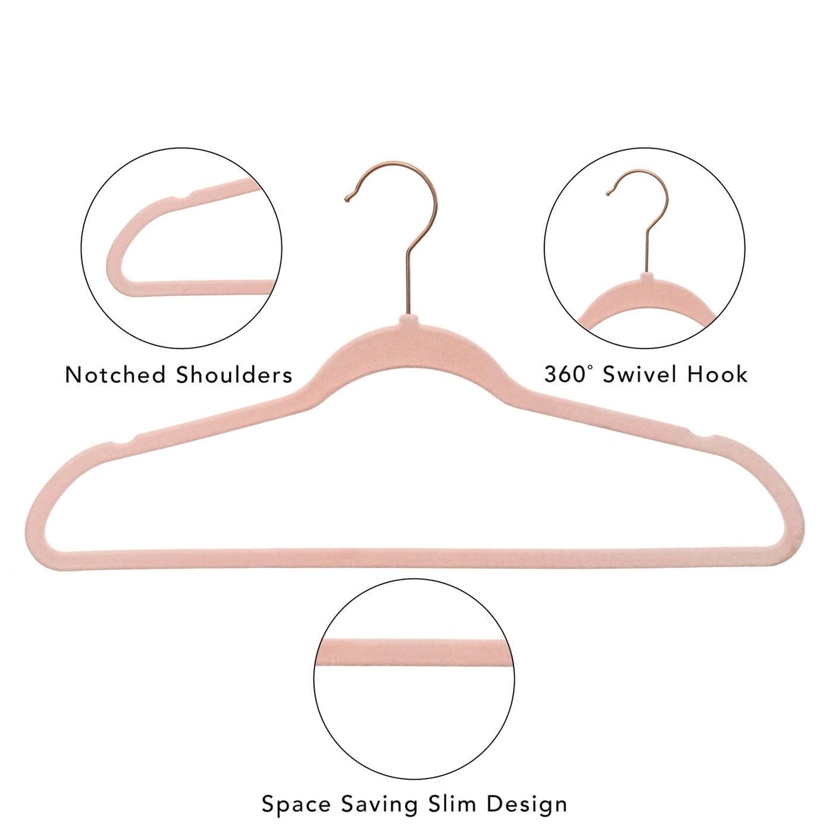 Better Homes & Gardens Velvet Adult Clothing Hangers, Beige, Non-Slip, Space Saving, 30 Count