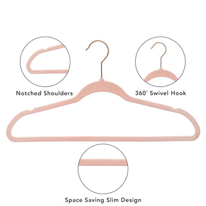 Better Homes & Gardens Velvet Adult Clothing Hangers, Beige, Non-Slip, Space Saving, 30 Count